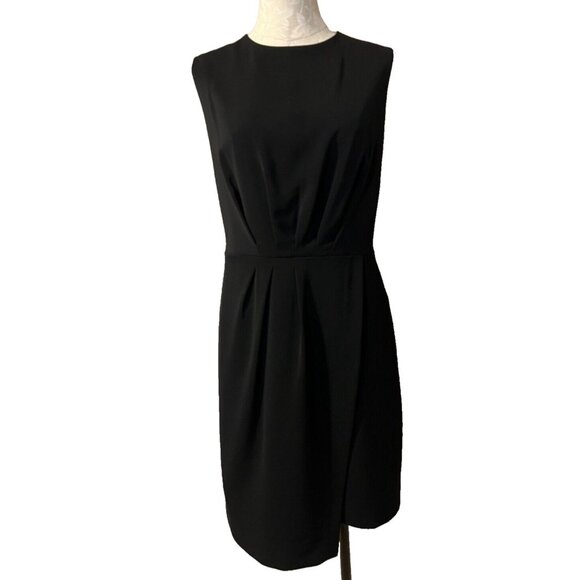 Alex Marie Dress 14 Black Crew Neck Sleeveless Stretch Sheath Career Church - Picture 2 of 9
